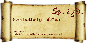 Szombathelyi Éva névjegykártya